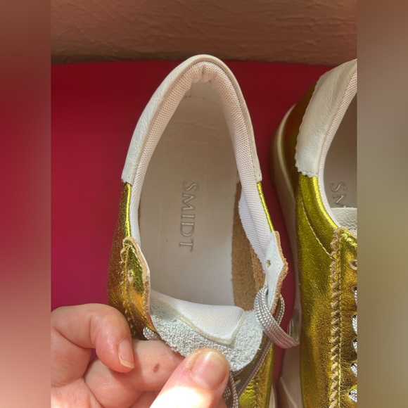 NWOT Smidt Gold Sneakers - Picture 3 of 8